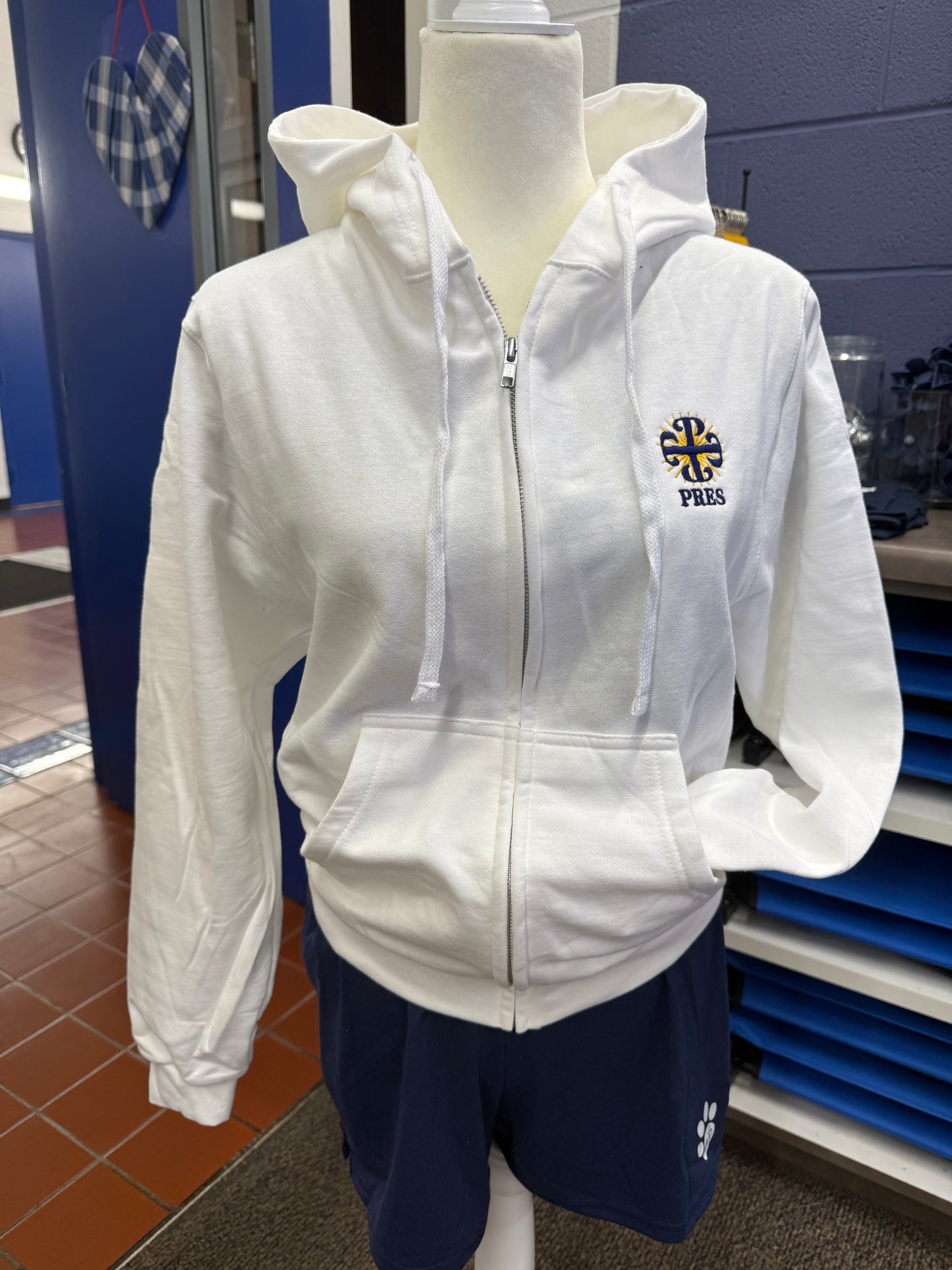 Pres White Full Zip