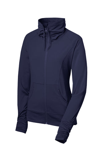Navy Ladies Stretch Full-Zip Jacket