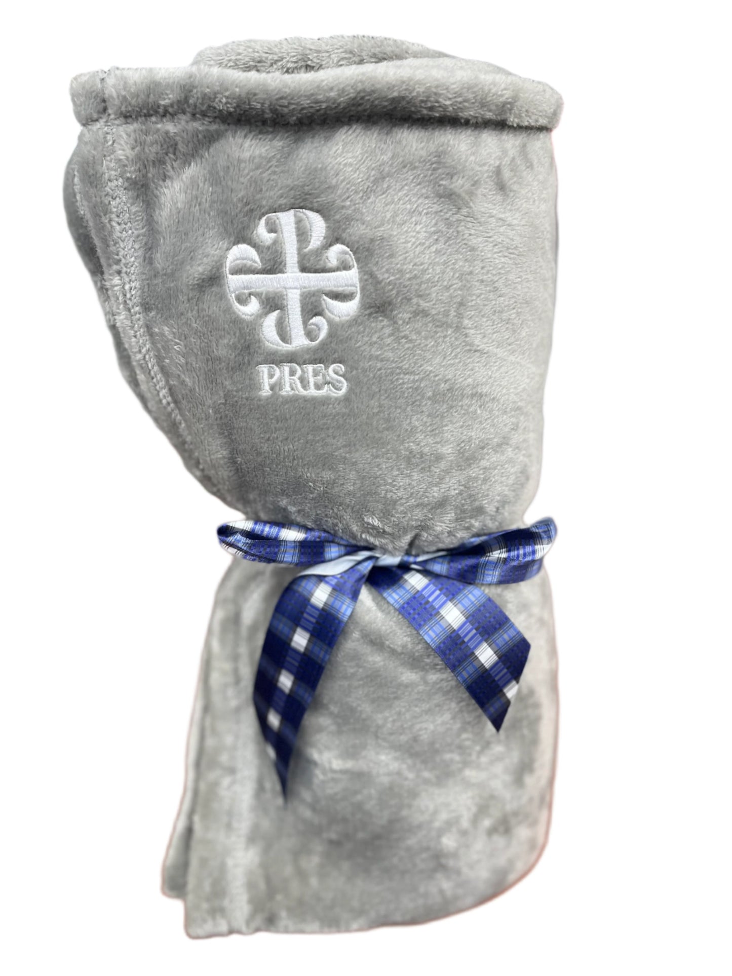 Grey Plush Throw Blanket
