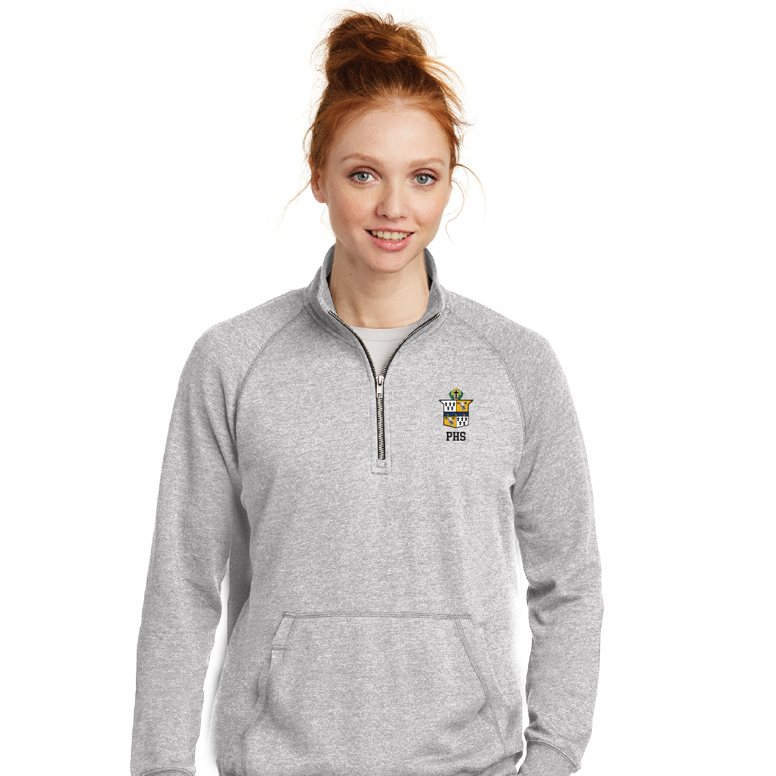 Grey Lightweight Fleece 1/4-Zip w/ Crest