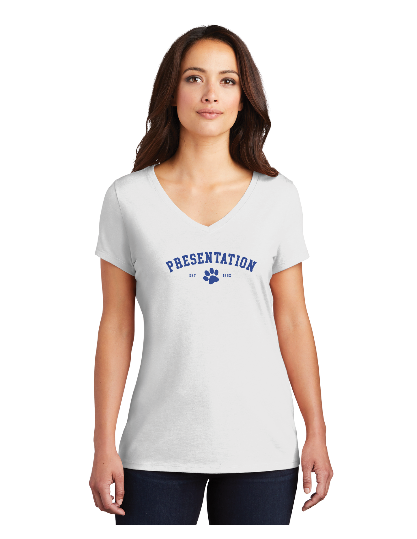 White V-Neck Tee