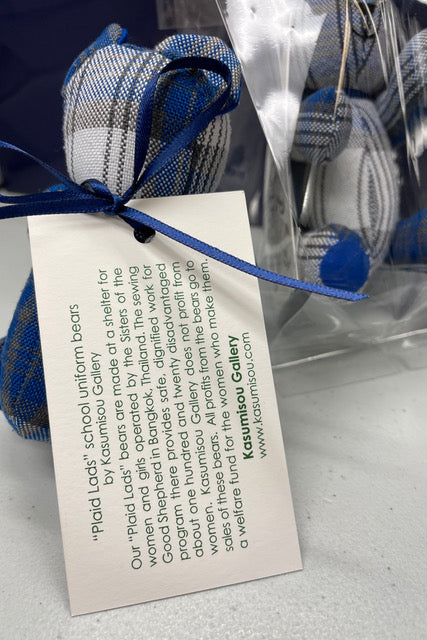 Plaid School Uniform Bear Ornament