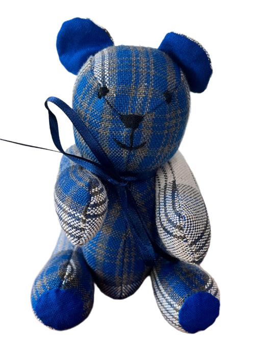 Plaid School Uniform Bear Ornament