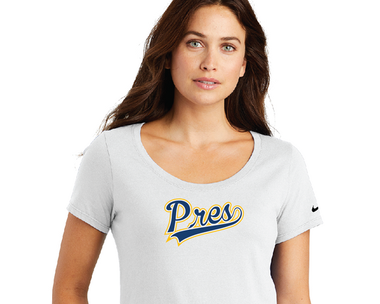 White Nike Ladies Scoop Tee